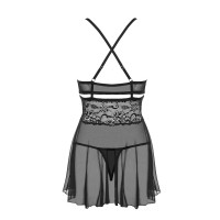 OB 838-BAB-1 babydoll & thong black