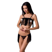 PE Kassandra 2pcs set with open bra black