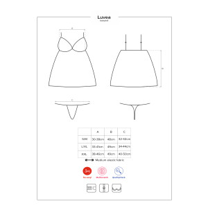 OB Luvae babydoll & thong black Size Plus