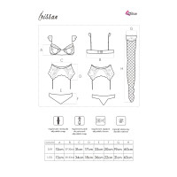 LC Irissan 4pcs set with garter belt and stockings black