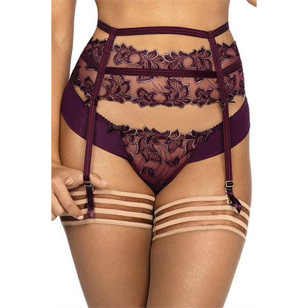 V-9472 garter belt purple
