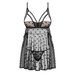 OB Heartia babydoll & thong black