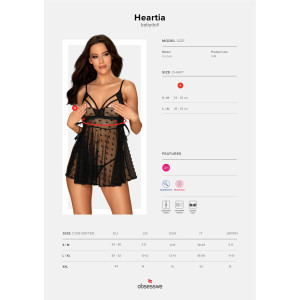 OB Heartia babydoll & thong black
