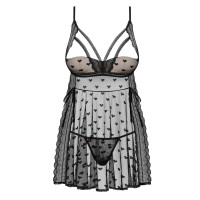 OB Heartia babydoll & thong black