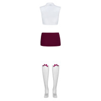 OB Student 4pcs costume white-red