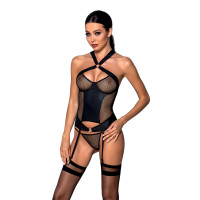 PE Amanda corset & thong black L/XL