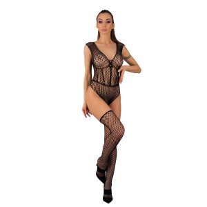 LC Desdemona teddy black with stockings