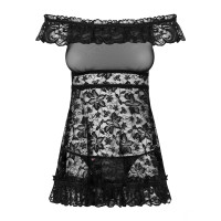 OB Flores chemise & thong black