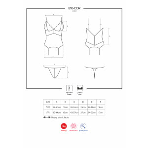 OB 810-COR-2 corset & thong white S/M