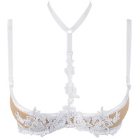 V-9641 bra white with open cups