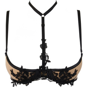V-9661 bra black with open cups