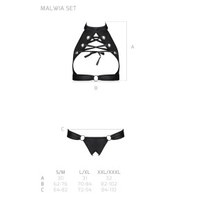 PE Malwia 2pcs set with open bra black