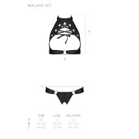 PE Malwia 2pcs set with open bra black