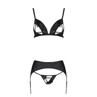PE Miley 3pcs set with open bra black