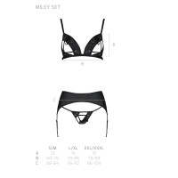 PE Miley 3pcs set with open bra black