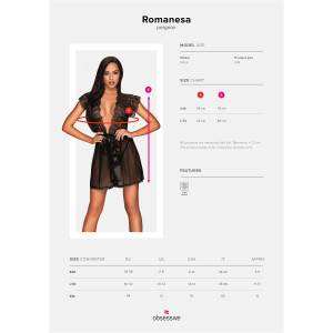OB Romanesa peignoir black