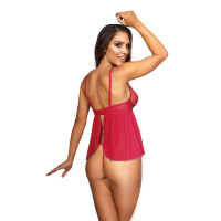 V-9679 babydoll & string red