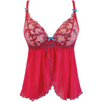V-9679 babydoll & string red