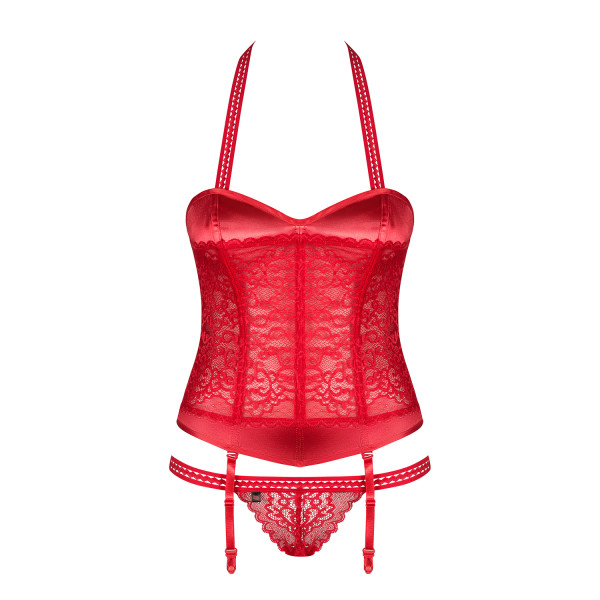 OB Flameria corset & thong red S/M