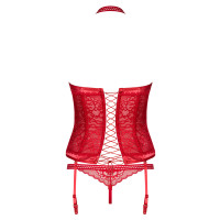 OB Flameria corset & thong red S/M
