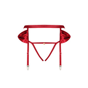 OB Rubinesa garter belt & crotchless thong red