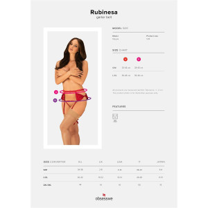OB Rubinesa garter belt & crotchless thong red