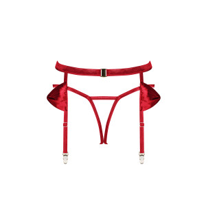 OB Rubinesa garter belt & crotchless thong red