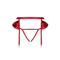 OB Rubinesa garter belt & crotchless thong red