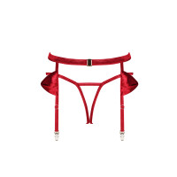 OB Rubinesa garter belt & crotchless thong red