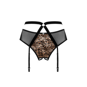 OB Allunes crotchless garter belt black-leo