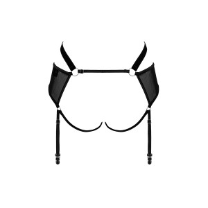 OB Allunes crotchless garter belt black-leo Size Plus