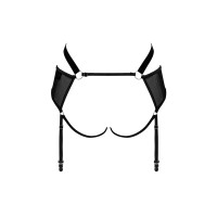 OB Allunes crotchless garter belt black-leo Size Plus
