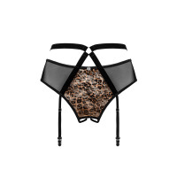 OB Allunes crotchless garter belt black-leo Size Plus