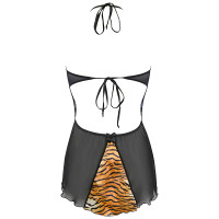 V-10029 babydoll & string black-gold