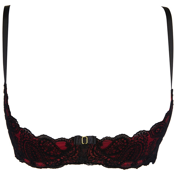 V-10041 bra black with open cups XL