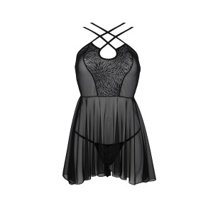 PE ECO Selaginella chemise & thong black