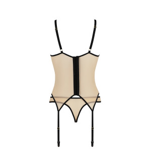 CA Denerys corset & thong beige-black