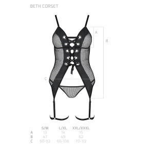 PE Beth corset & thong black