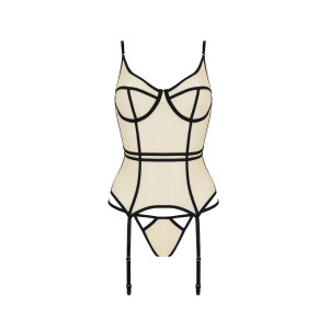 PE Serara corset & thong beige