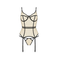 PE Serara corset & thong beige