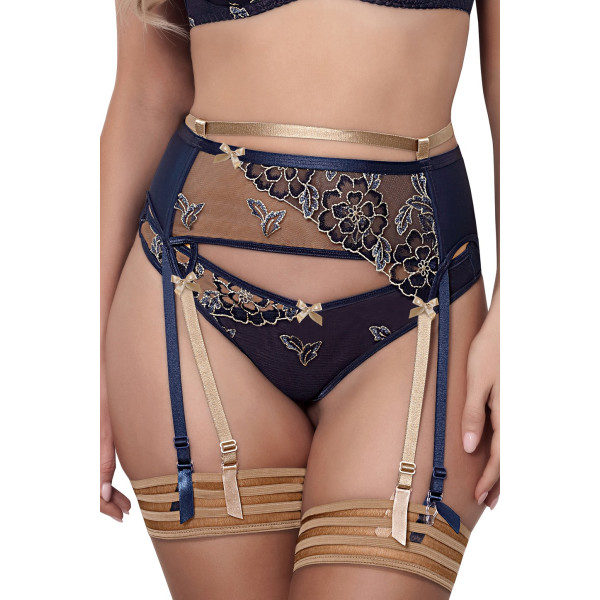 V-9332 garter belt blue-beige | Axami - SpaLeX