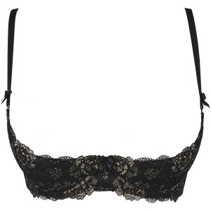 V-9831 bra black with open cups