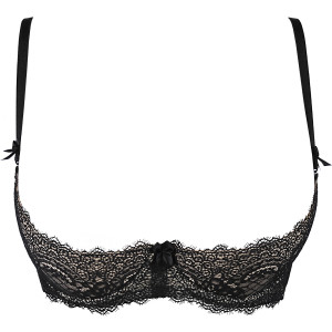 V-9841 bra black with open cups