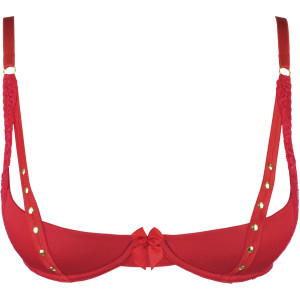 V-9771 bra red with open cups