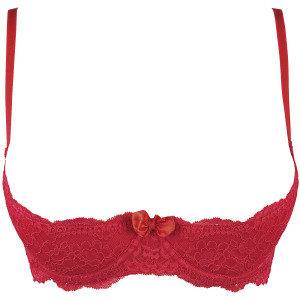 V-9801 bra red with open cups