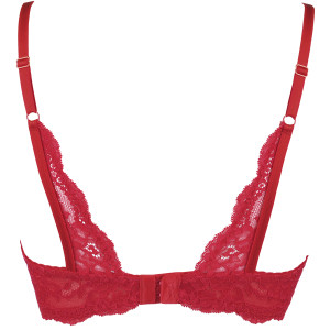 V-9801 bra red with open cups