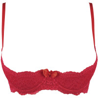V-9801 bra red with open cups