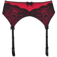V-9882 garter belt black-red