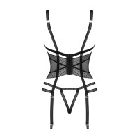 OB Lanelia corset & thong with open cups black