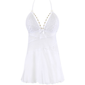 V-10459 babydoll & string white